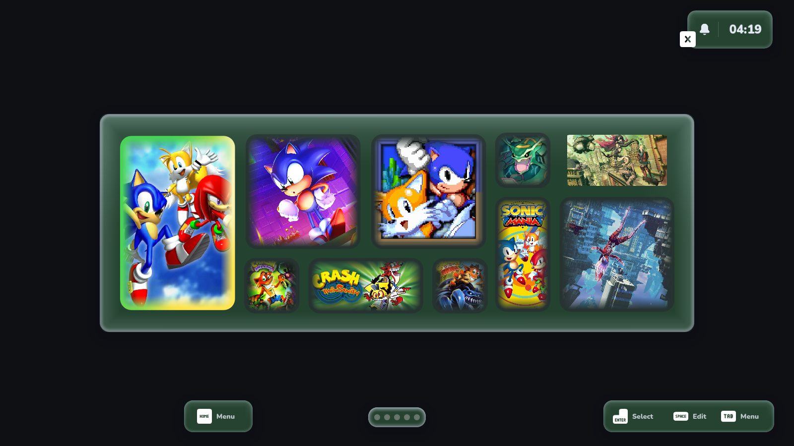 CATui Customs in mint, dark theme